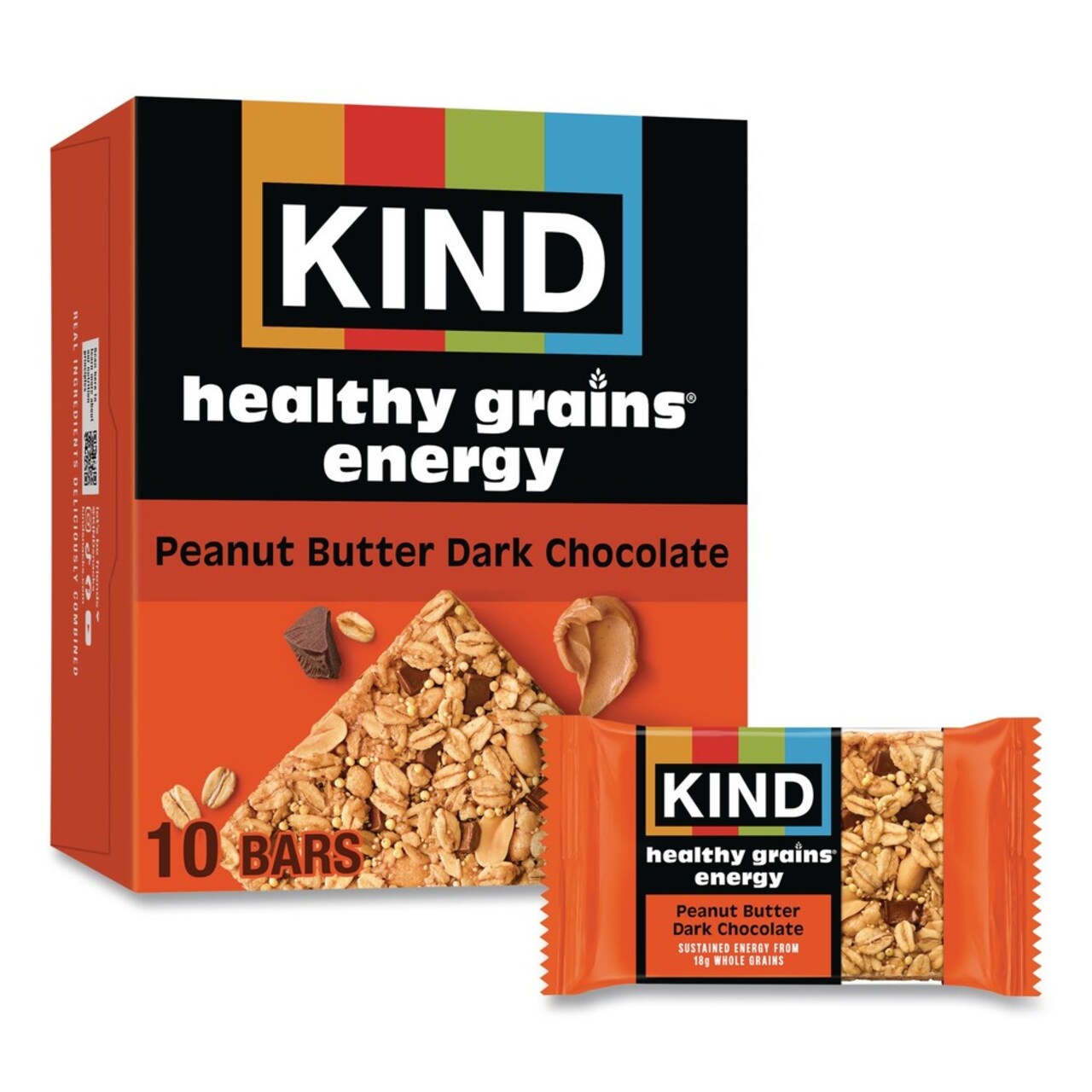 KIND 1.4 oz Healthy Grains Energy Bars - Peanut Butter Dark Chocolate (10/Box)